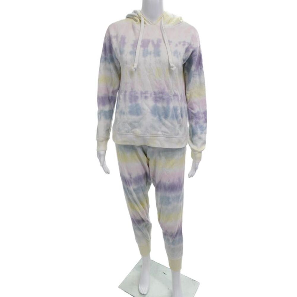 Generation Love Womens Tie Dye Print Hooded Sweat Suit Multi Colored Size Small